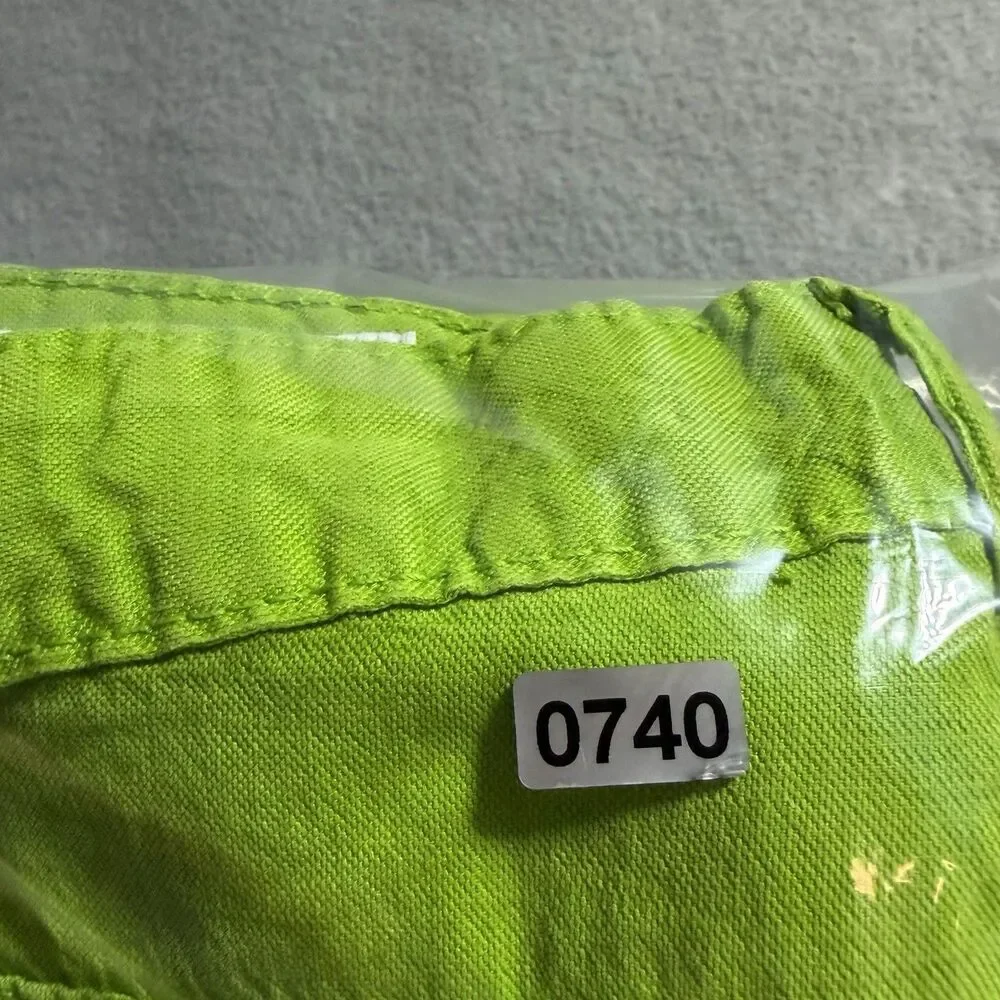 Zara Pants Women’s Size 6 Lime Green Mid-Rise Full Length Wide Leg Linen Blend